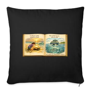 Let's Make Every Meal a Rescue Mission  - Throw Pillow Cover 17.5” x 17.5” - black - Front