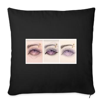 Hypnotic Spiral Eye - Throw Pillow Cover 17.5” x 17.5” - black - Front