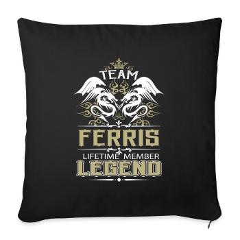 Ferris Name T Shirt - Ferris Dragon Lifetime Membe - Throw Pillow Cover 17.5” x 17.5” - black - Front
