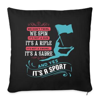 Color Guard Band Marching - Throw Pillow Cover 17.5” x 17.5” - black - Front