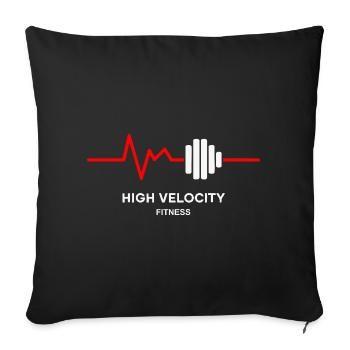 High Velocity Fitness T-Shirt - Throw Pillow Cover 17.5” x 17.5” - black - Front