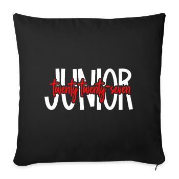  Class of 2027 Junior Colorful Graduation School - Throw Pillow Cover 17.5” x 17.5” - black - Front