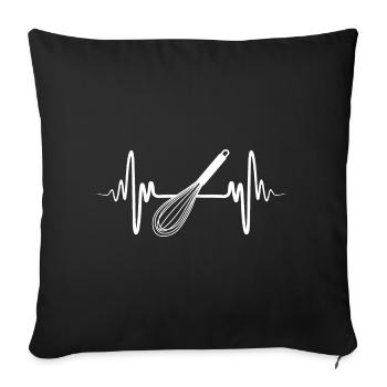 Hand Mixer Drawing - Throw Pillow Cover 17.5” x 17.5” - black - Front