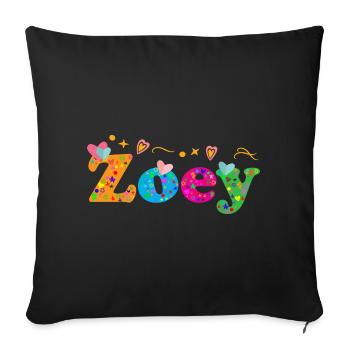 Zoey - Throw Pillow Cover 17.5” x 17.5” - black - Front