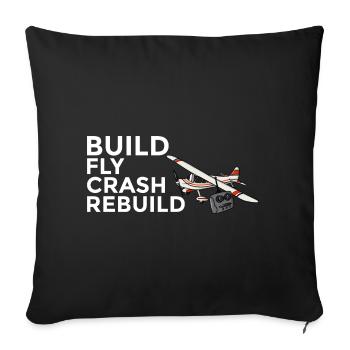 RC Plane Gift RC Pilot Model Airplane - Throw Pillow Cover 17.5” x 17.5” - black - Front