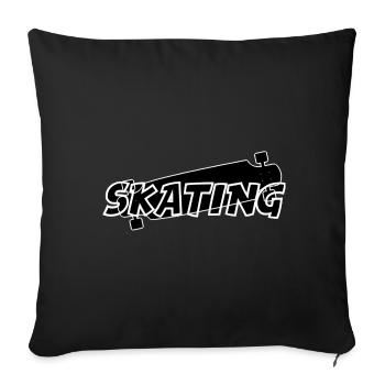 Skating - Throw Pillow Cover 17.5” x 17.5” - black - Front