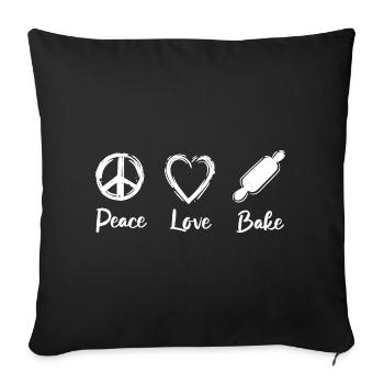 Baking Love - Throw Pillow Cover 17.5” x 17.5” - black - Front