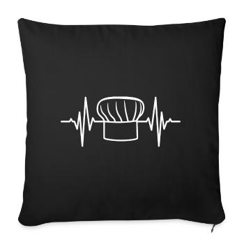 Baker Hat Pulse Line - Throw Pillow Cover 17.5” x 17.5” - black - Front