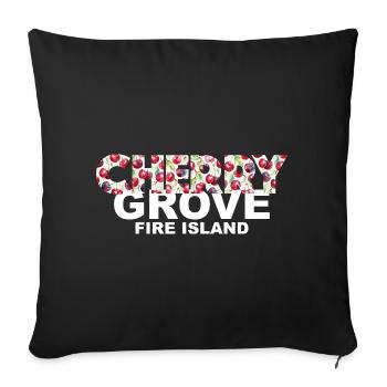 Cherry Grove Fire Island NY LGB Pride cherries NY - Throw Pillow Cover 17.5” x 17.5” - black - Front