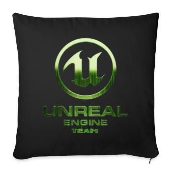 Green Emblem Circuit Glyph - Throw Pillow Cover 17.5” x 17.5” - black - Front