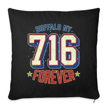 Buffalo 716 Forever Vintage - Throw Pillow Cover 17.5” x 17.5” - black - Front