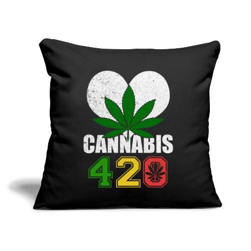 Sidesplitting 420 Love Herb Weed Marijuana Design - Throw Pillow Cover 17.5” x 17.5”