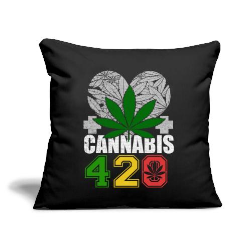 Clever 420 Smoker World Weed Marijuana Design - Throw Pillow Cover 17.5” x 17.5”