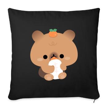Capybara Toddler - Throw Pillow Cover 17.5” x 17.5” - black - Front