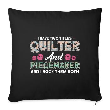 Sewers Design for Quilting Lover Quilting - Throw Pillow Cover 17.5” x 17.5” - black - Front