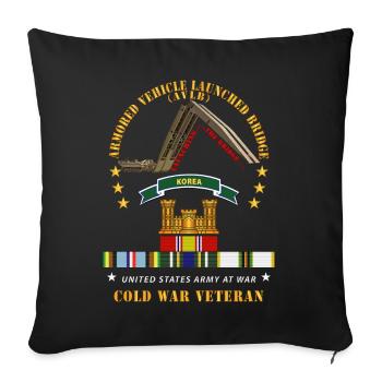Armoured Vehicle Launcher Bridge AVLB Launching w - Throw Pillow Cover 17.5” x 17.5” - black - Front