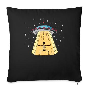 Ufo Skeleton - Throw Pillow Cover 17.5” x 17.5” - black - Front