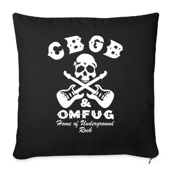 CBGB OMFUG Punk Rock of Underground - Throw Pillow Cover 17.5” x 17.5” - black - Front