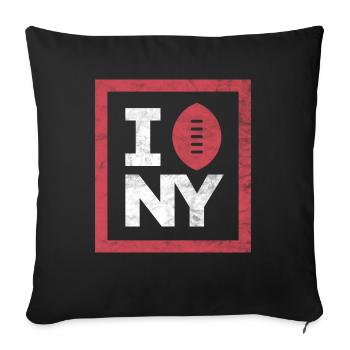 I Love The Ny Football Giants - Throw Pillow Cover 17.5” x 17.5” - black - Front