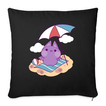Beach Bat - Throw Pillow Cover 17.5” x 17.5” - black - Front