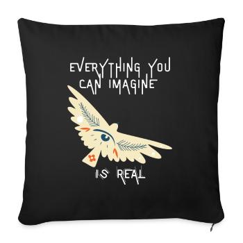 Imagination Unleashed, Fly High - Throw Pillow Cover 17.5” x 17.5” - black - Front