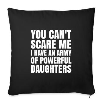 Daughter Army - Funny Mom and Dad Quotes - Throw Pillow Cover 17.5” x 17.5” - black - Front