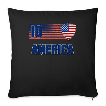 America - Throw Pillow Cover 17.5” x 17.5” - black - Front