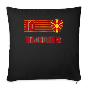 Macedonia - Throw Pillow Cover 17.5” x 17.5” - black - Front