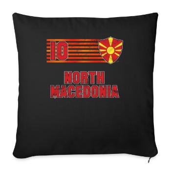 North Macedonia - Throw Pillow Cover 17.5” x 17.5” - black - Front
