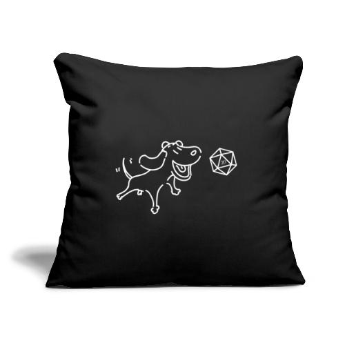 Cute Dog with D20 Dice - Throw Pillow Cover 17.5” x 17.5”