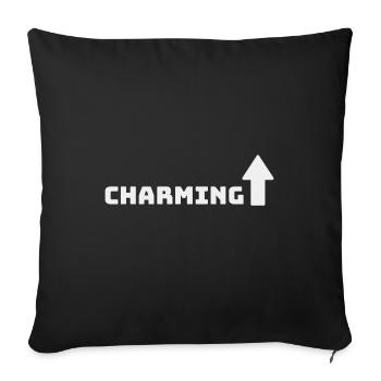 CHARMING - Throw Pillow Cover 17.5” x 17.5” - black - Front
