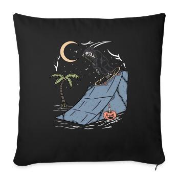 Skate T - Throw Pillow Cover 17.5” x 17.5” - black - Front
