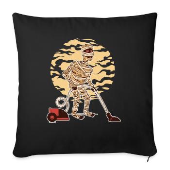 the vacuum mummy - Throw Pillow Cover 17.5” x 17.5” - black - Front