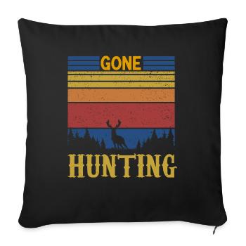 Gone Hunting - Throw Pillow Cover 17.5” x 17.5” - black - Front
