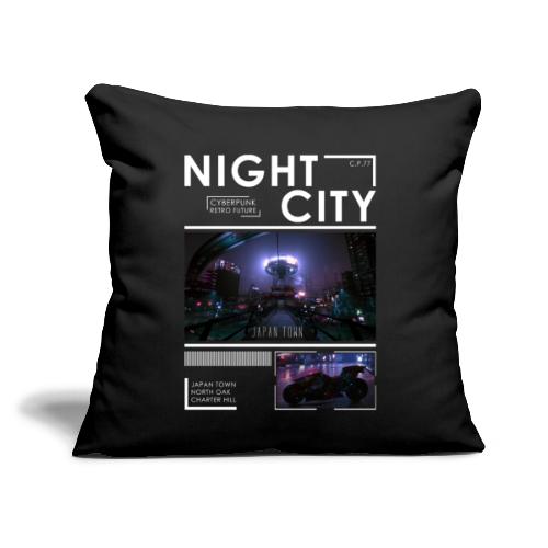 Night City Japan Town - Throw Pillow Cover 17.5” x 17.5”