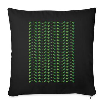 Green Pattern - Throw Pillow Cover 17.5” x 17.5” - black - Front