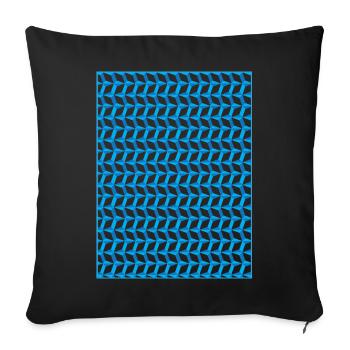 Geometric Blue Pattern - Throw Pillow Cover 17.5” x 17.5” - black - Front