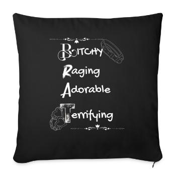 Brat - Throw Pillow Cover 17.5” x 17.5” - black - Front