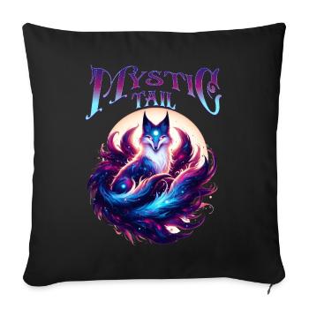 Mystic Tail - Throw Pillow Cover 17.5” x 17.5” - black - Front
