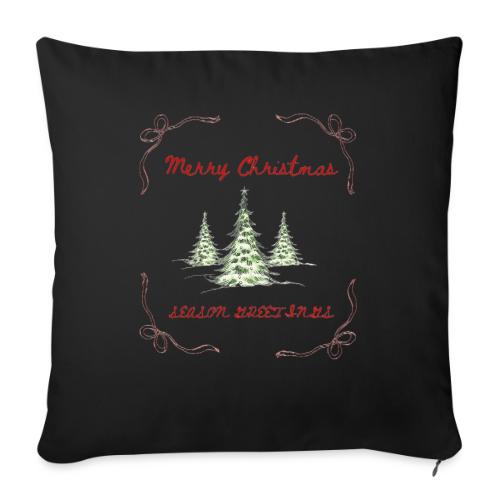 Beautiful Green Christmas Tree Graphic - Throw Pillow Cover 17.5” x 17.5”