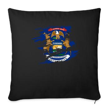 Michigan Home Pride Gift - Throw Pillow Cover 17.5” x 17.5” - black - Front