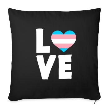Trans Love - Throw Pillow Cover 17.5” x 17.5” - black - Front
