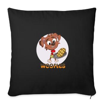 Woofles - Throw Pillow Cover 17.5” x 17.5” - black - Front