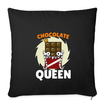 Chocolate Queen - Throw Pillow Cover 17.5” x 17.5” - black - Front