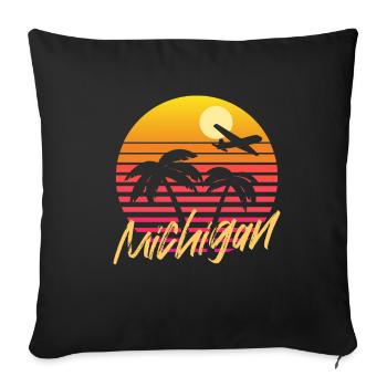 Michigan Usa Staate - Throw Pillow Cover 17.5” x 17.5” - black - Front