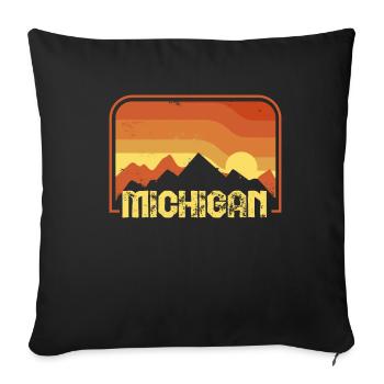 Michigan Usa Staate - Throw Pillow Cover 17.5” x 17.5” - black - Front