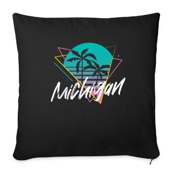 Michigan Usa Staate - Throw Pillow Cover 17.5” x 17.5” - black - Front