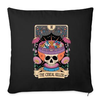 Tarot Card - Throw Pillow Cover 17.5” x 17.5” - black - Front