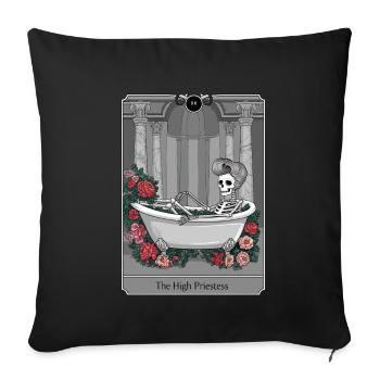 Tarot Card - Throw Pillow Cover 17.5” x 17.5” - black - Front
