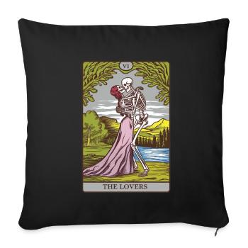 Tarot Card - Throw Pillow Cover 17.5” x 17.5” - black - Front